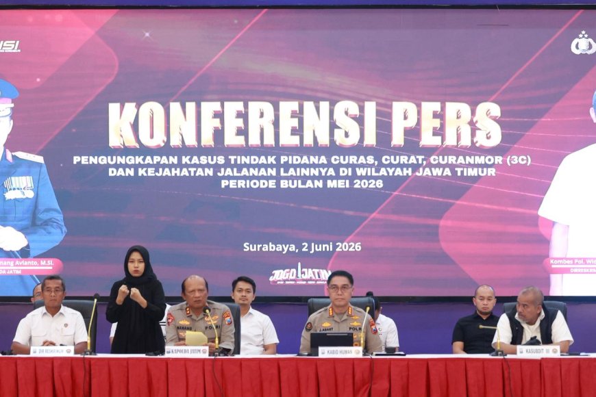 Polda Jatim Ungkap 320 Kasus 3C dan Kejahatan Jalanan Selama Mei 2026      